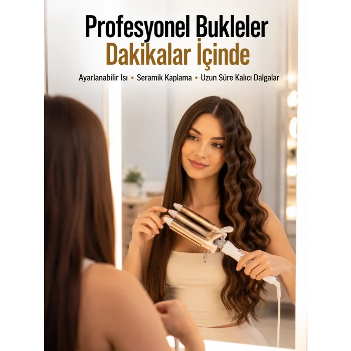 BUĞZ Ayarlanabilir Isı Ayarıyla Profesyonel Bukle Maşası – Hızlı ve Nazik Şekillendirme