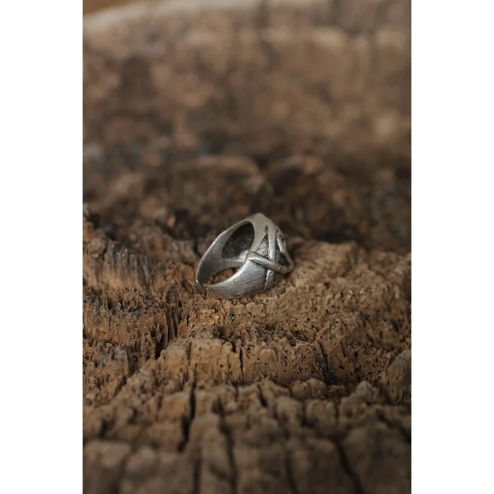 BUĞZ Ayarlanabilir Kuru Kafa Tasarımlı Erkek Yüzük - BUĞZ