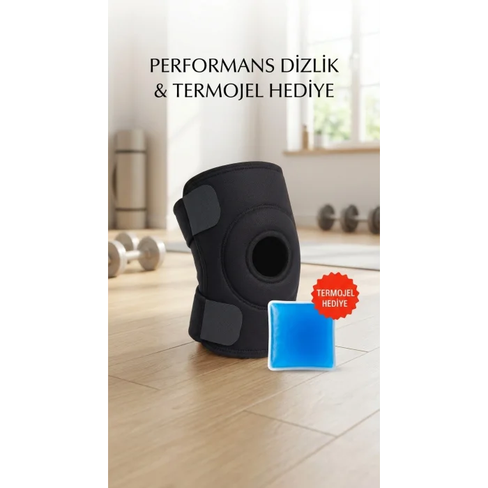 BUĞZ Ayarlanabilir Sporcu Diz Korsesi Çapraz Destekli Termojel Hediyeli