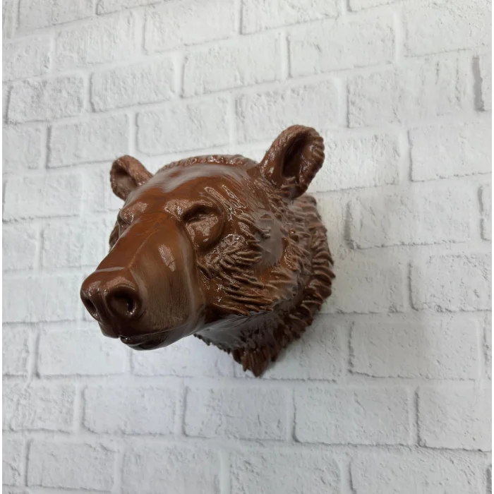 BUĞZ Ayı Başı Duvar Dekoru Modern Asılabilir Heykel 25x19 cm - Lisinya