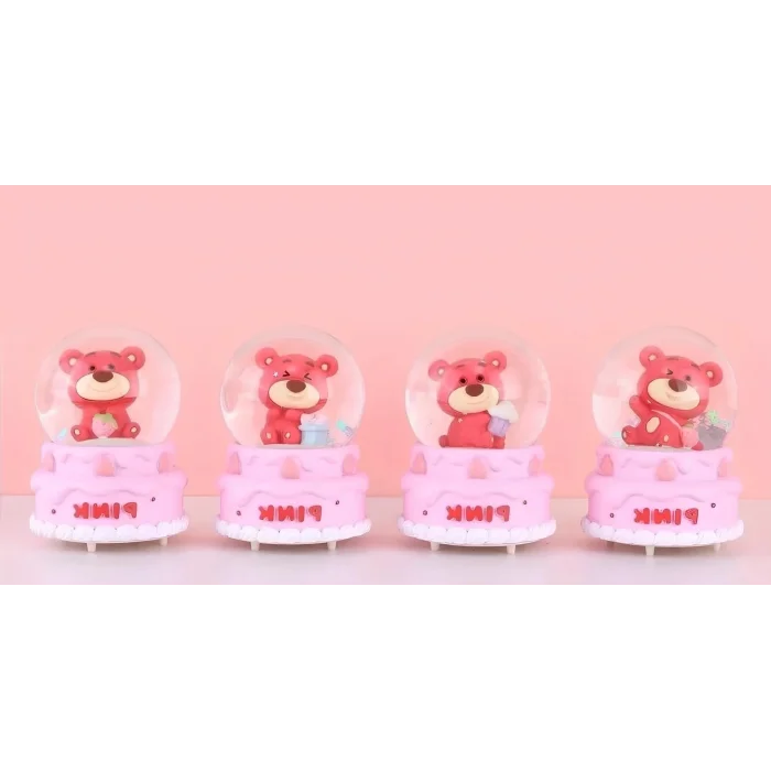 BUĞZ Ayıcıklı Işıklı Kar Küresi 7 Cm Alk3102