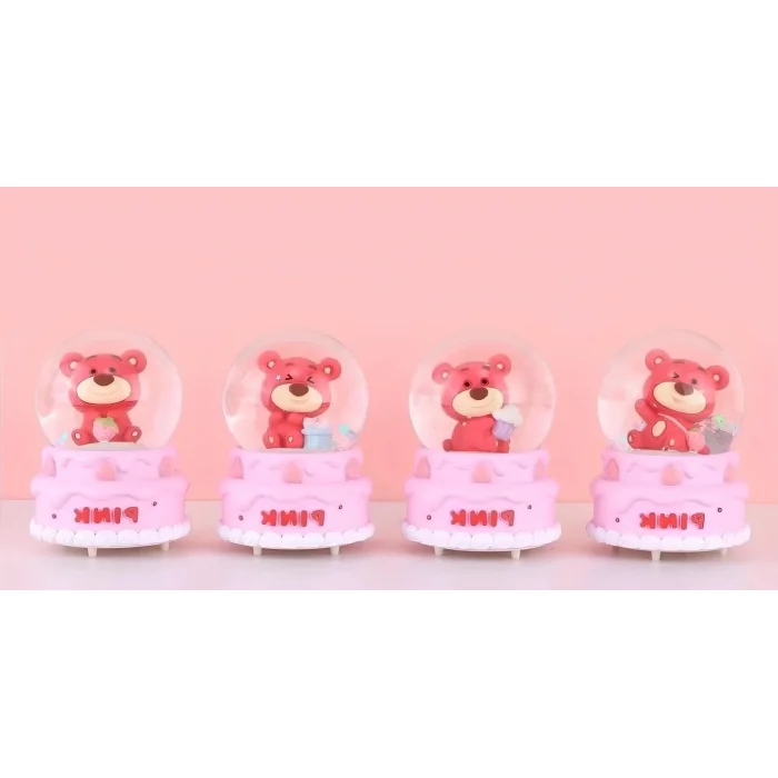 BUĞZ Ayıcıklı Işıklı Kar Küresi 7 Cm Alk3102