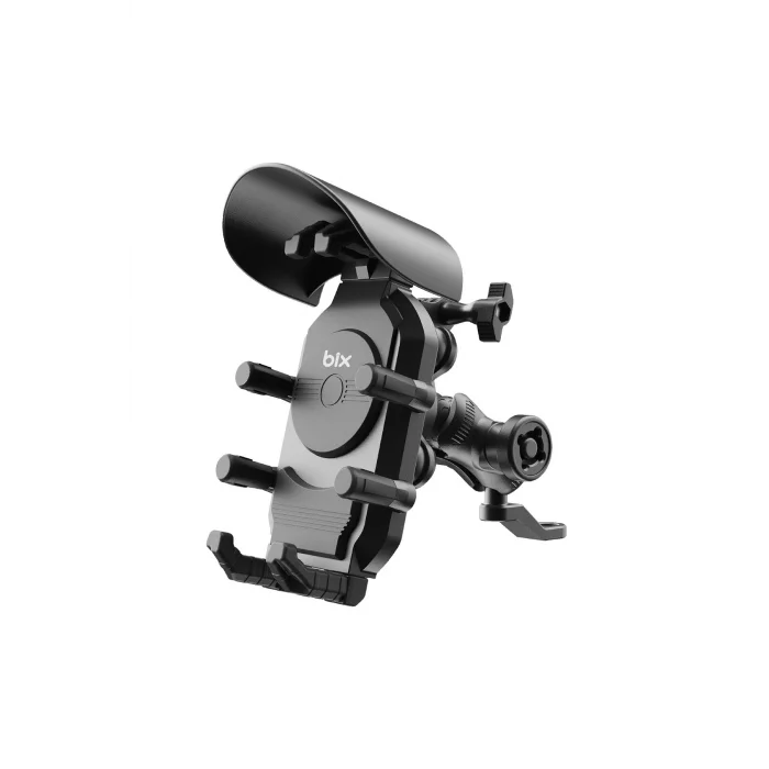 BUĞZ Ayna Bağlantılı Güneş Ve Yağmur Korumalı 360° Derece Ayarlanabilir Motosiklet Telefon Tutucu