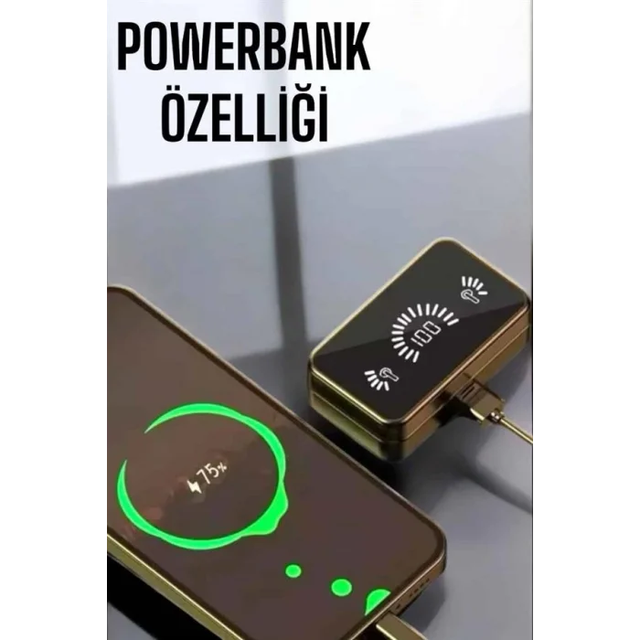 BUĞZ Aynalı Bluetooth Kulaklık Telefon Standlı Dijital Göstergeli - BUĞZ