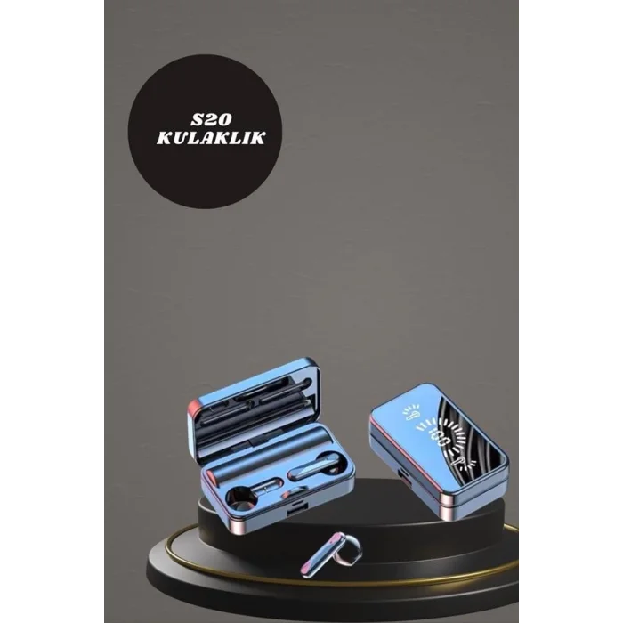 BUĞZ Aynalı Bluetooth Kulaklık ve 7 Kordonlu Akıllı Saat Dijital Göstergeli Uzun Pil Ömrü