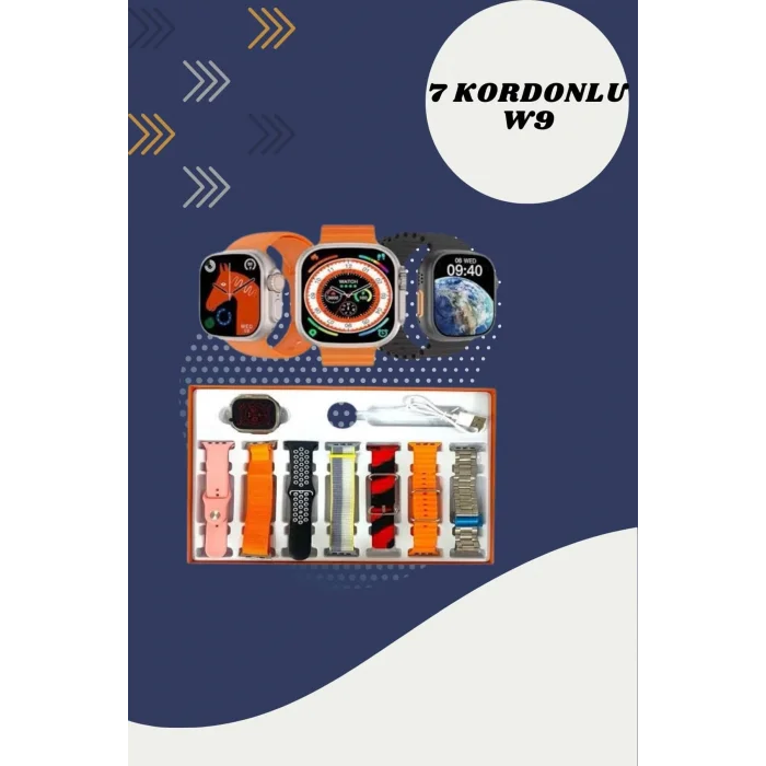 BUĞZ Aynalı Bluetooth Kulaklık ve 7 Kordonlu Akıllı Saat Dijital Göstergeli Uzun Pil Ömrü