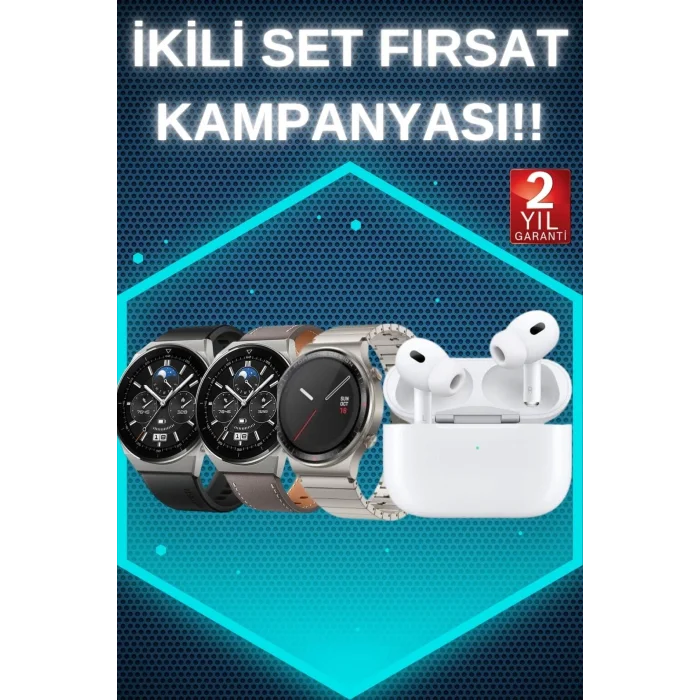  Aynalı Bluetooth Kulaklık Yeni Nesil Akıllı Saat Titreşimli Nabız Ölçer Spor Modları