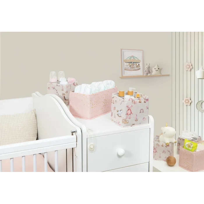 BUĞZ Baby 3lü Kullanışlı Çekmece Düzenleyici Çok Amaçlı Organizer Kutu (pembe)