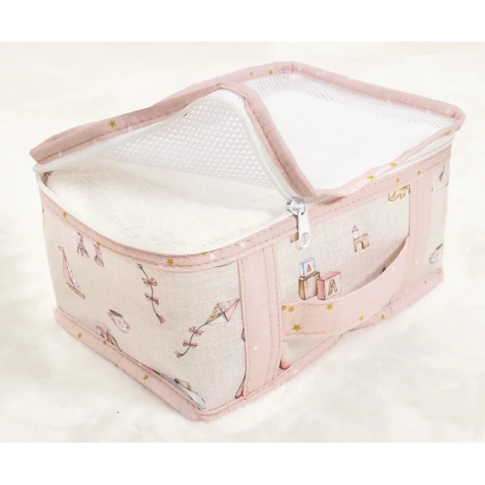 BUĞZ Baby 6lı Desenli Fileli Bavul Valiz İçi Düzenleyici Çok Amaçlı Organizer (pembe) ( BUĞZ )