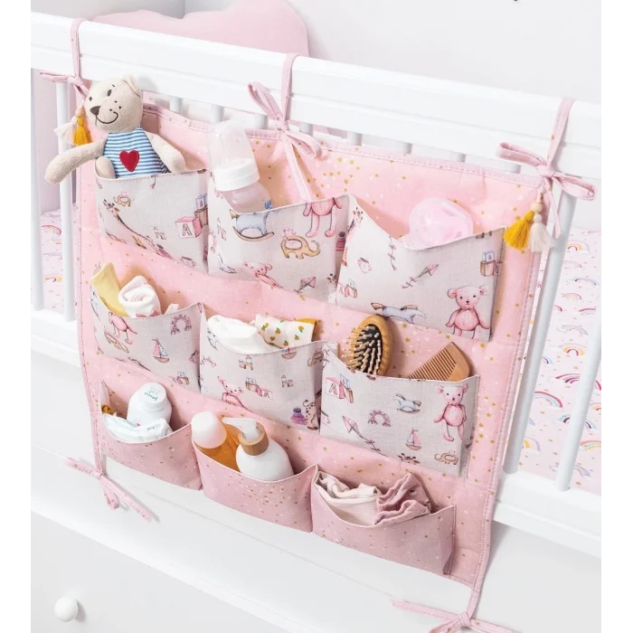 BUĞZ Baby 9 Cepli Bağlamalı Beşik Kenarı Düzenleyici (pembe)