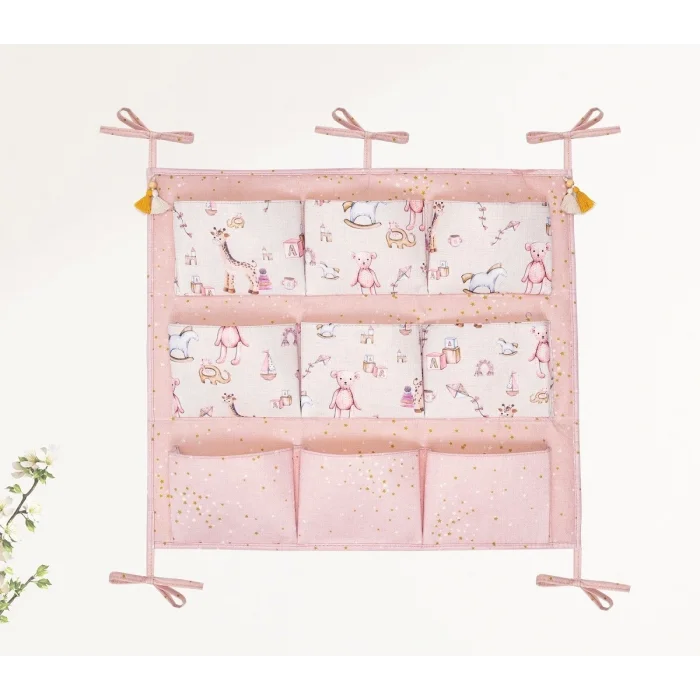 BUĞZ Baby 9 Cepli Bağlamalı Beşik Kenarı Düzenleyici (pembe) ( BUĞZ )