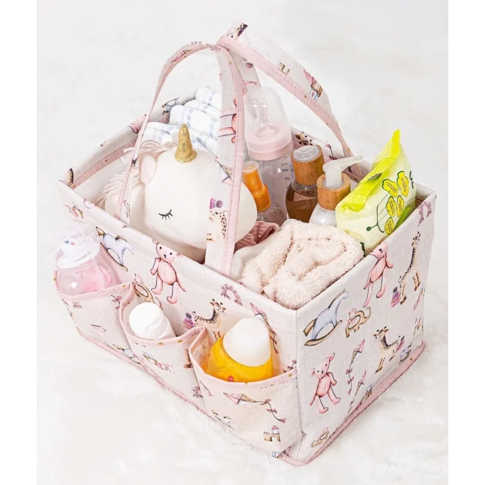 BUĞZ Baby Kullanımı Kolay Desenli Taşınabilir Bakım Çantası (pembe)
