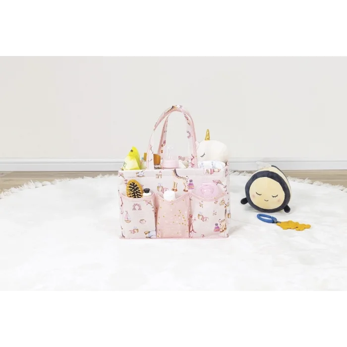 BUĞZ Baby Kullanımı Kolay Desenli Taşınabilir Bakım Çantası (pembe) ( BUĞZ )