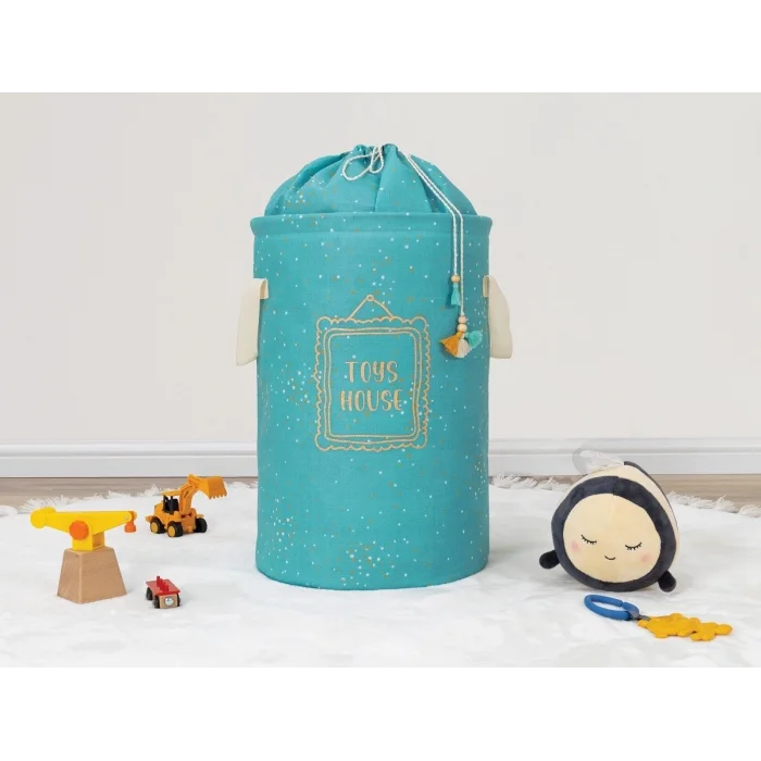 BUĞZ Baby Kullanımı Kolay Desenli Taşınabilir Torbalı Yuvarlak Sepet(yeşil) 04270 ( BUĞZ )