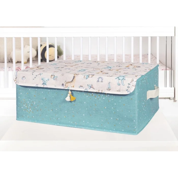 BUĞZ Baby Püsküllü Kapaklı Kutu Düzenleyici Çok Amaçlı Organizer Kutu Baza Boy (yeşil) -04249 ( BUĞZ )