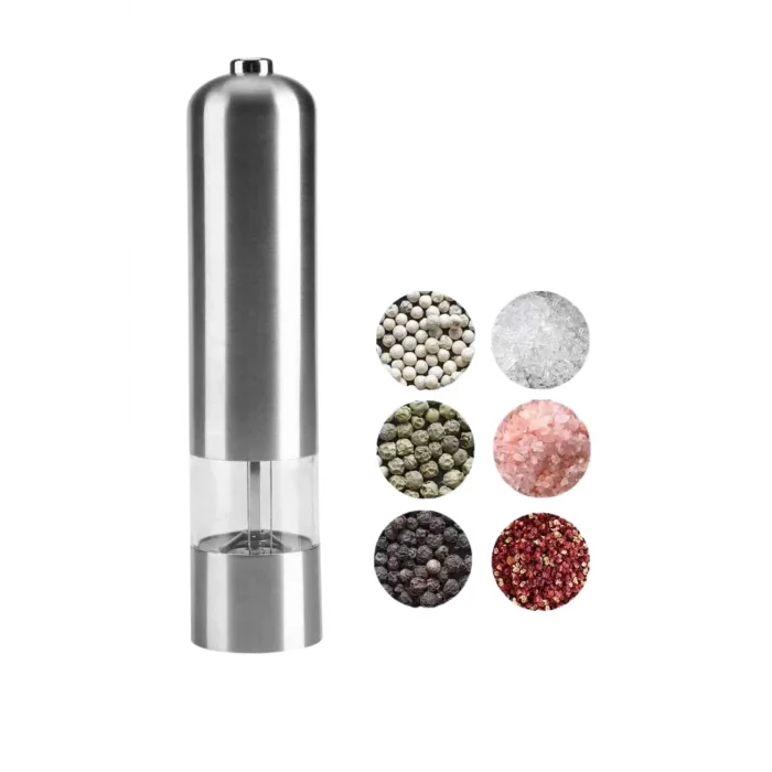  Baharat Öğütücü Paslanmaz Ayarlanabilir Otomatik Pilli Işıklı Tuz & Karabiber