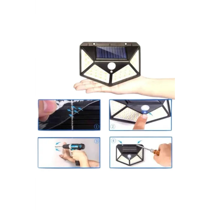 BUĞZ Bahçe Lambası Bahçe Aydınlatma Sensörlü Suya Dayanıklı 100 Led
