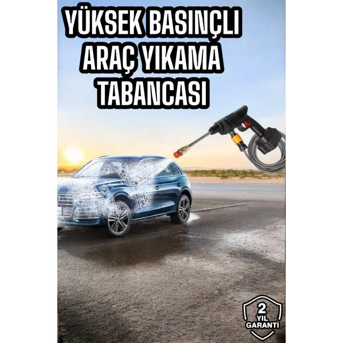BUĞZ Bahçe ve Araba Yıkama Tabancası Su Basınçlı Hazneli Bataryalı Oto Yıkama