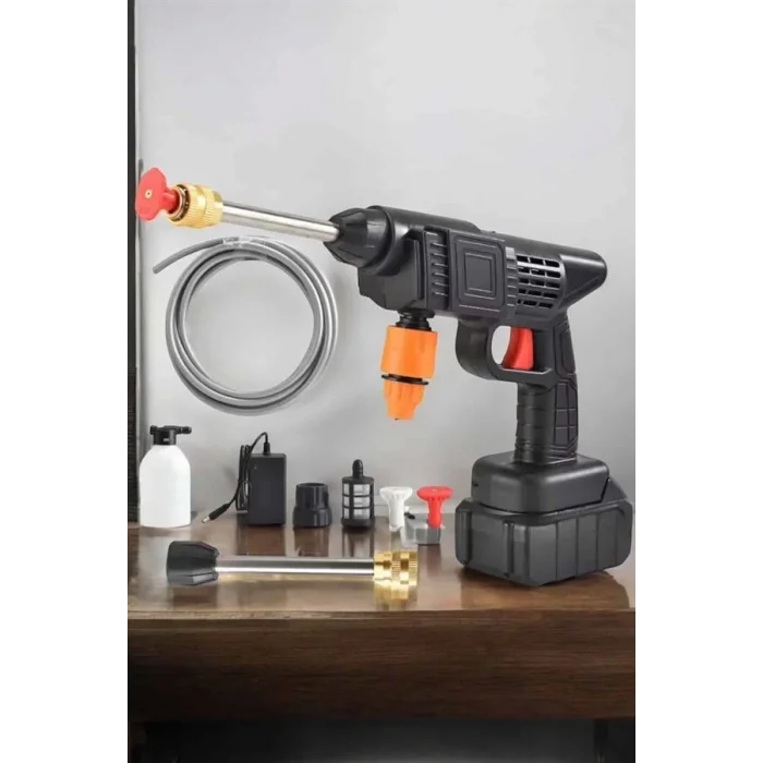  Bahçe ve Araba Yıkama Tabancası Su Basınçlı Hazneli Bataryalı Oto Yıkama