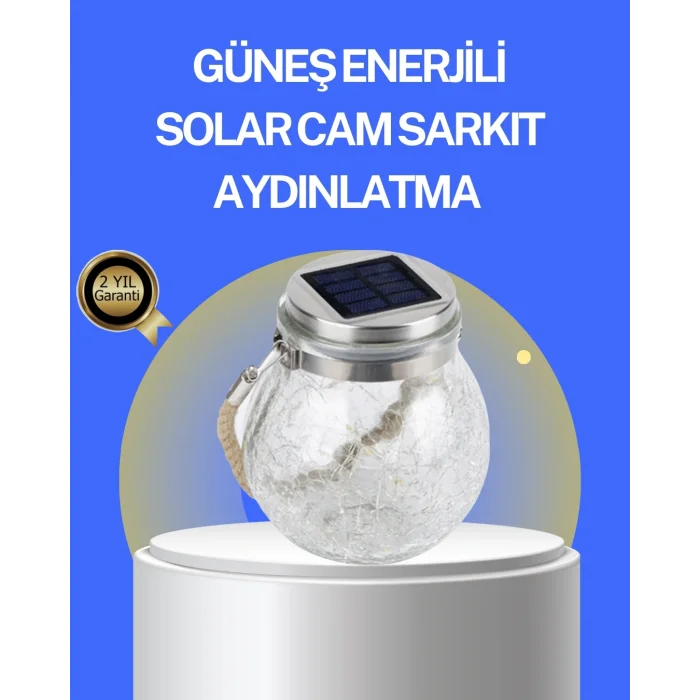 BUĞZ Bahçe ve Teras İçin Solar Cam Sarkıt LED Aydınlatma