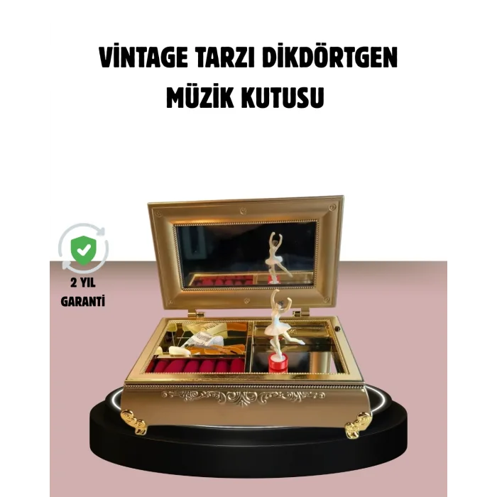 BUĞZ Balerinli Müzikli Takı Kutusu Piyano Tasarım Kız Çocuk Hediyelik