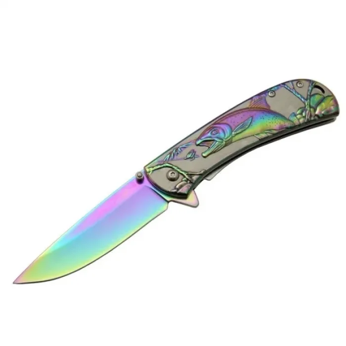 BUĞZ Balık Çakı Yst5954rb Gökkuşağı 20 Cm Manuel, Kemerlikli