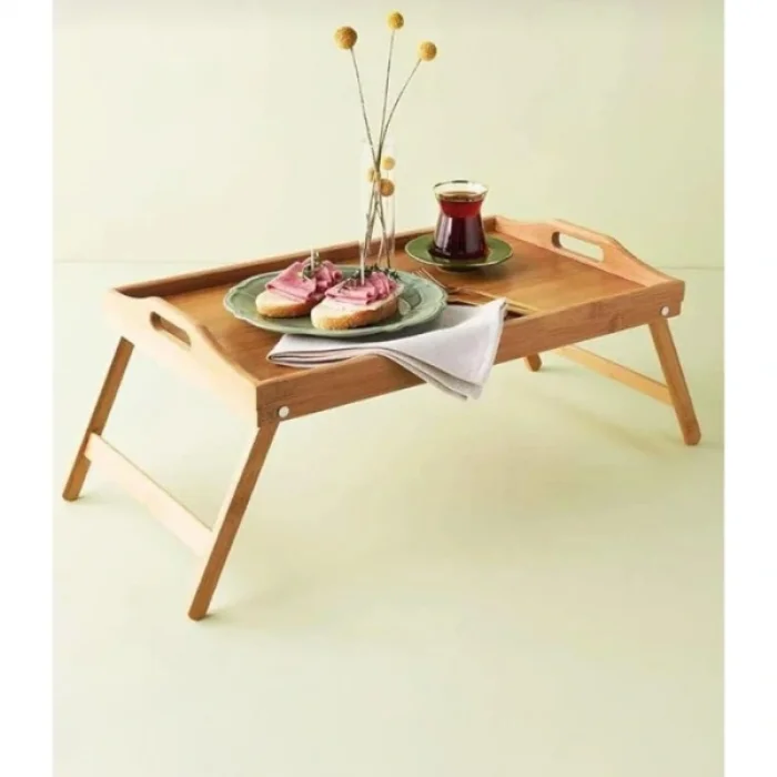 BUĞZ Bambu Kulplu Ayaklı Keyif Tepsisi