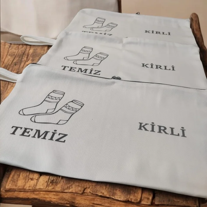BUĞZ Baskılı Kirli-Temiz Seyahat (Çorap) Torbası