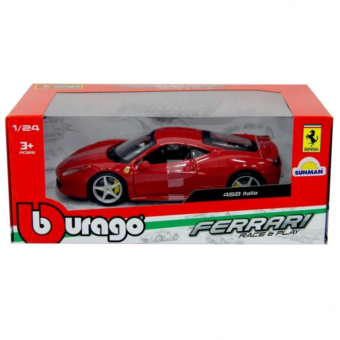 BUĞZ Bburago 1:24 Ferrari 458 Italia Kırmızı Model Araba