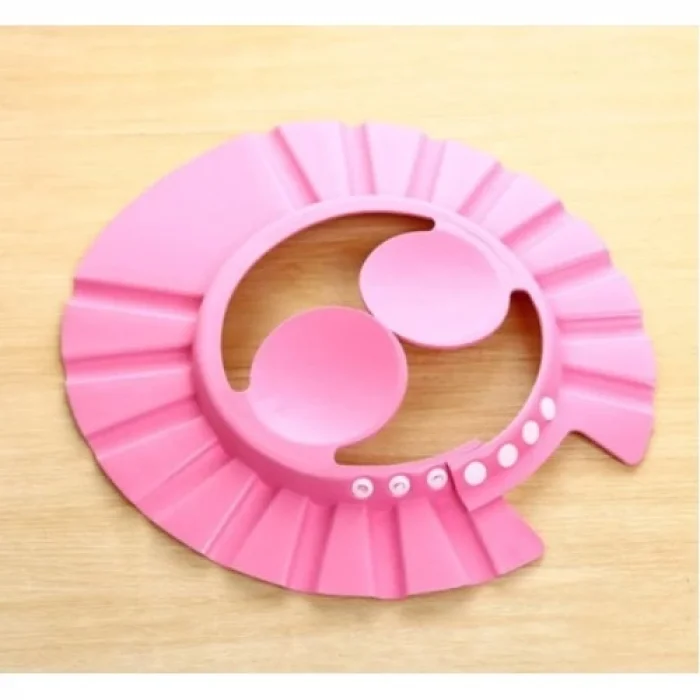 BUĞZ Bebek Banyo Şapkası Düğmeli Kulaklıklı Pembe