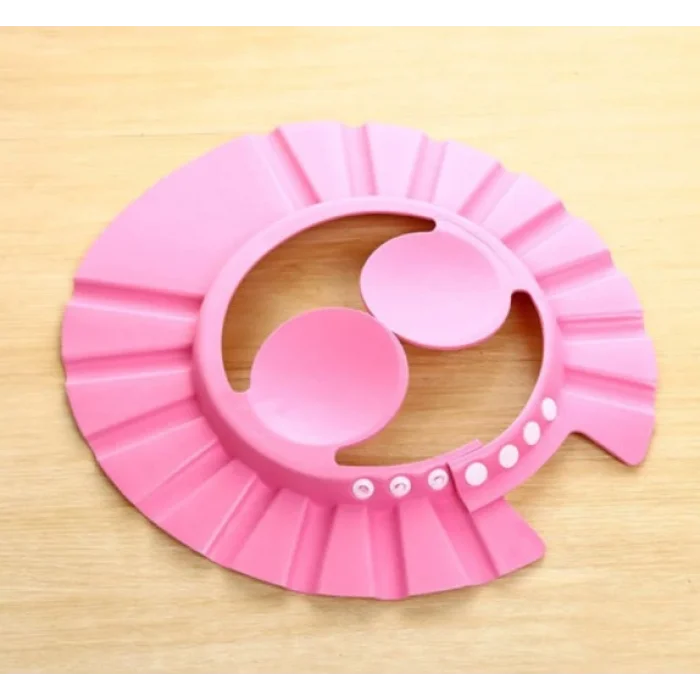 BUĞZ Bebek Banyo Şapkası Düğmeli Kulaklıklı Pembe