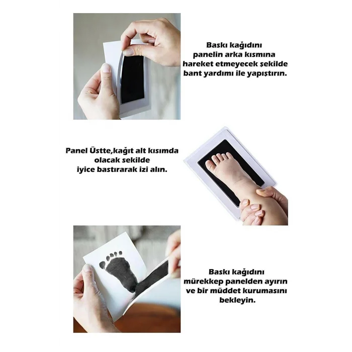 BUĞZ Bebek El Ayak Izi Fotoğraf Çerçevesi El Ayak İzi Kalıbı Seti