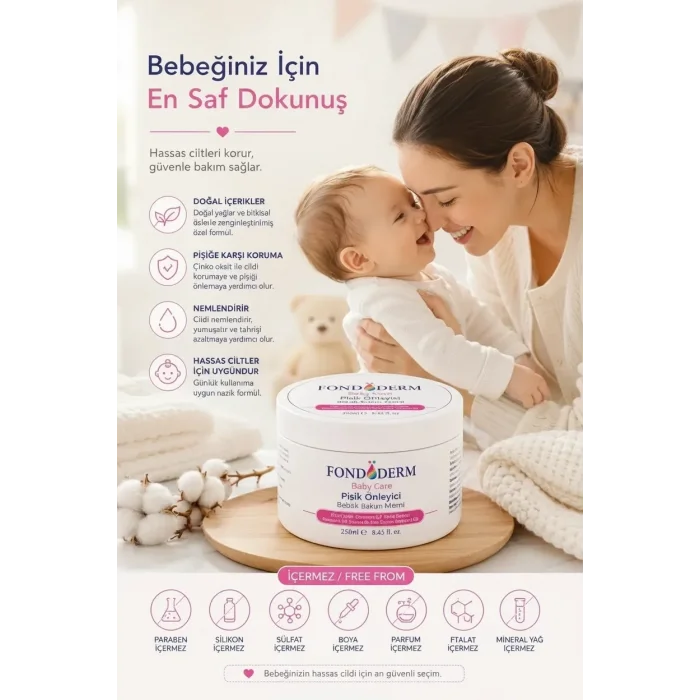 BUĞZ Bebek Pişik Kremi Çinko Oksit ve Lanolin İçerikli Bariyer Krem Yoğun Onarıcı Cilt Bakım Kremi ( BUĞZ )