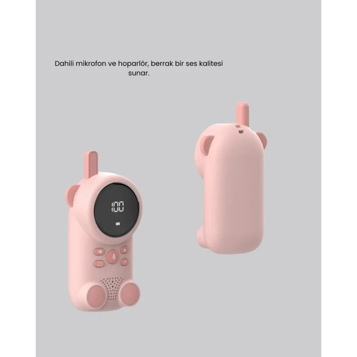 BUĞZ Bebek Telsizi LCD Ekran VOX İki Yönlü İletişim USB Şarj Hafif