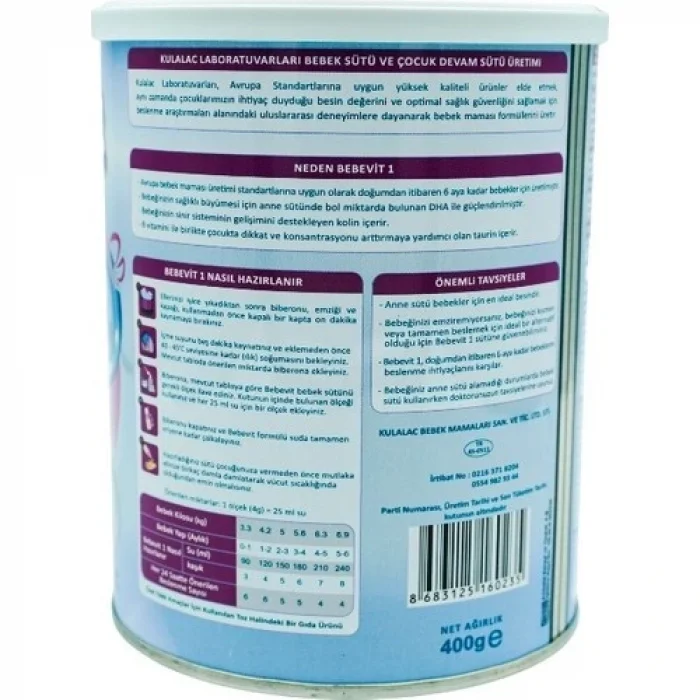 BUĞZ Bebevit 1 Bebek Devam Sütü 400 gr