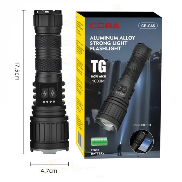 BUĞZ Bedotech Bd-14 10w Tg Led Alüminyum Alaşımlı Zoomlu Type-c Şarjlı El Feneri