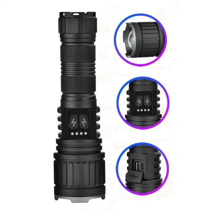 BUĞZ Bedotech Bd-14 10w Tg Led Alüminyum Alaşımlı Zoomlu Type-c Şarjlı El Feneri