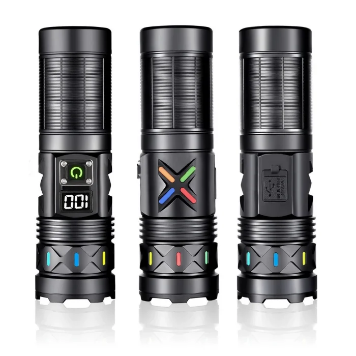 BUĞZ Bedotech Bd-5 30w Tg Led Alüminyum Alaşımlı Zoomlu Type-c Dijital Göstergeli Şarjlı El Feneri