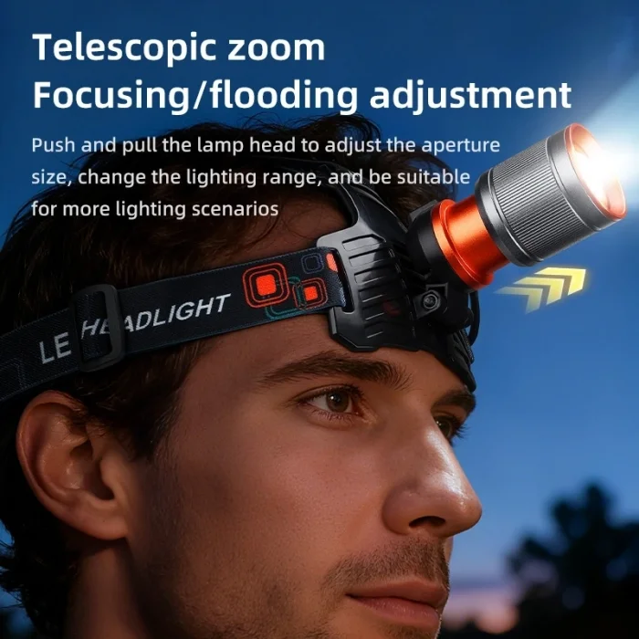BUĞZ Bedotech Bd-8 13w Tg + Smd Led Alüminyum Alaşımlı Zoomlu Type-c Şarjlı Kafa Feneri