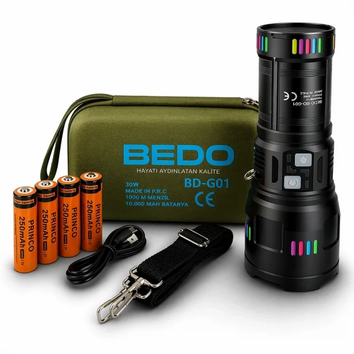 BUĞZ Bedotech Bd-g01 30w Tg Led Alüminyum Alaşımlı Zoomlu Type-c Şarjlı El Feneri