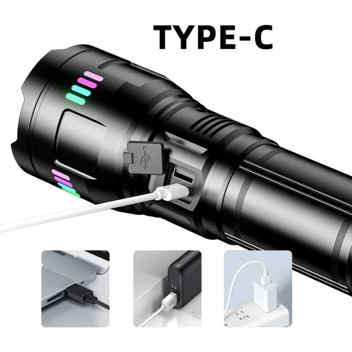 BUĞZ Bedotech Bd-g01 30w Tg Led Alüminyum Alaşımlı Zoomlu Type-c Şarjlı El Feneri