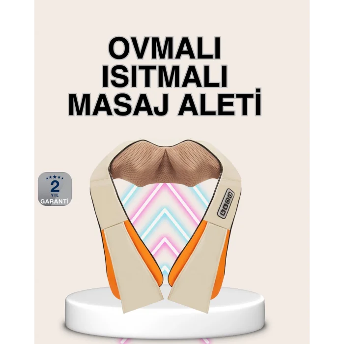  Bel Omuz Boyun Masaj Aleti Ovmalı Isıtmalı Kas Yorgunluğu Giderici