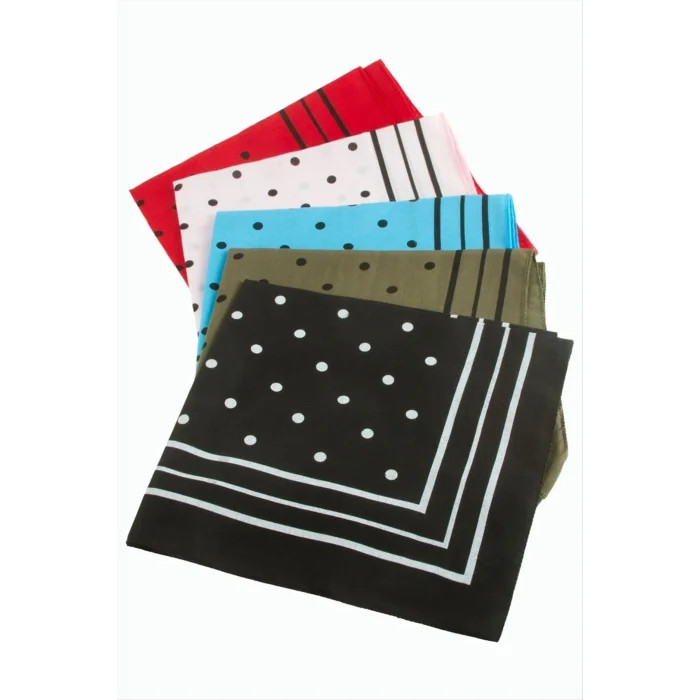 BUĞZ Benekli Desenli Keten Bandana 50*50