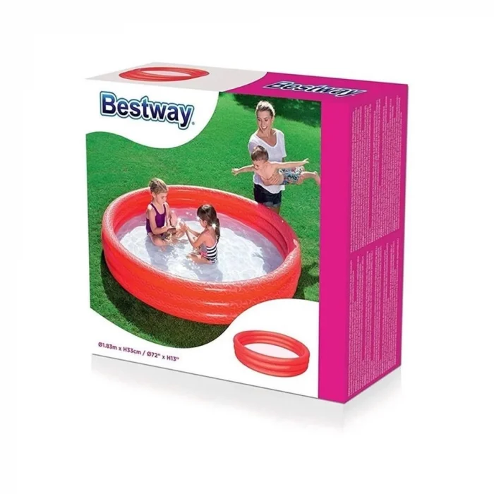  Bestway 51027 Üç Halkalı Renkli Şişme Havuz 183 X 33cm