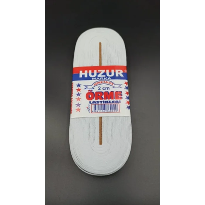 BUĞZ Beyaz - 2cm Paça Lastik Yassı Geniş 10mt Bx40