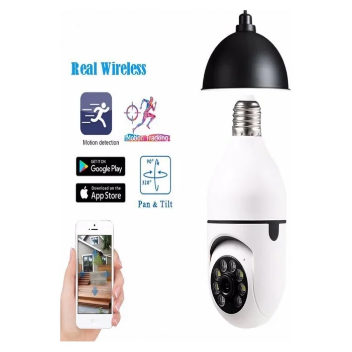 BUĞZ Beyaz 360 derece dönebilen gece görüşlü kablosuz wifi IP kamera HD kayıt SD kart destekli
