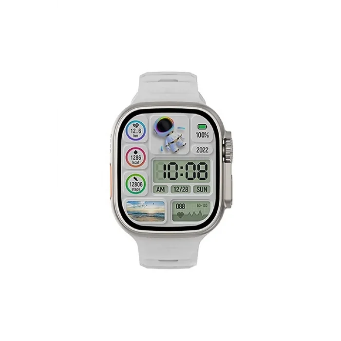 BUĞZ Beyaz 49 mm Akıllı Saat, GPS ve NFC Özellikli, Sesli Görüşme ve Uyku Takibi Fonksiyonlu