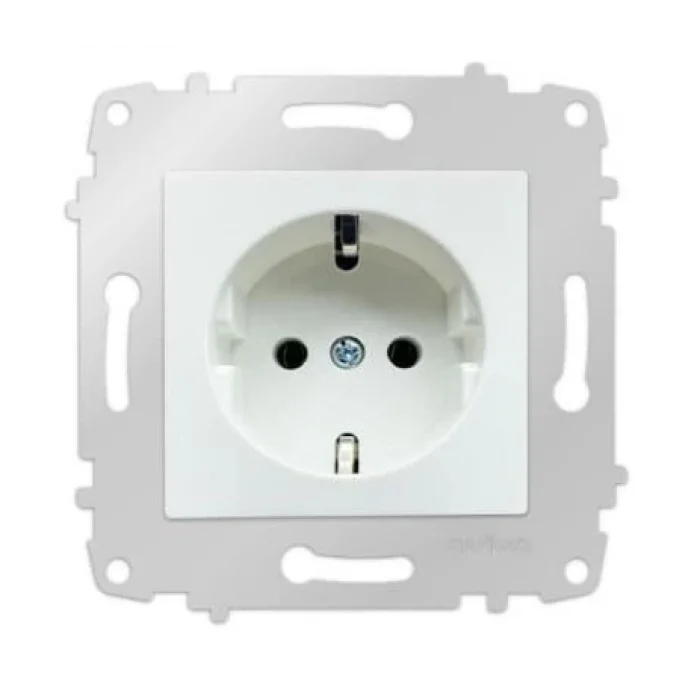  Beyaz Çocuk Korumalı Topraklı Priz Çerçevesiz - Priz ve Anahtar İçin Uyumlu Çerçeve