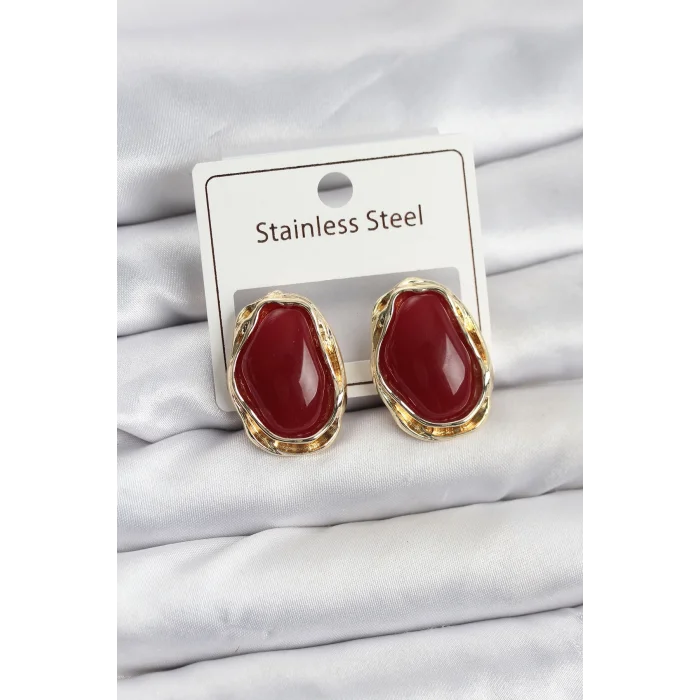 BUĞZ Beyaz Damla Model Pirinç Vintage Kadın Küpe