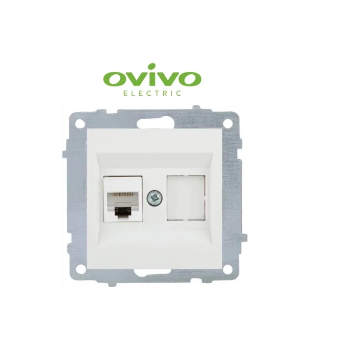  Beyaz Data Prizi Jaksız Çerçevesiz Grano - Priz ve Anahtar İçin Uyumlu Çerçeve